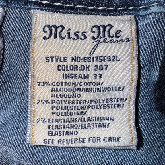📌Miss Me Easy Skinny Jeans Size 27 Mid Rise Embellished Pocket Stretch - Picture 4 of 6